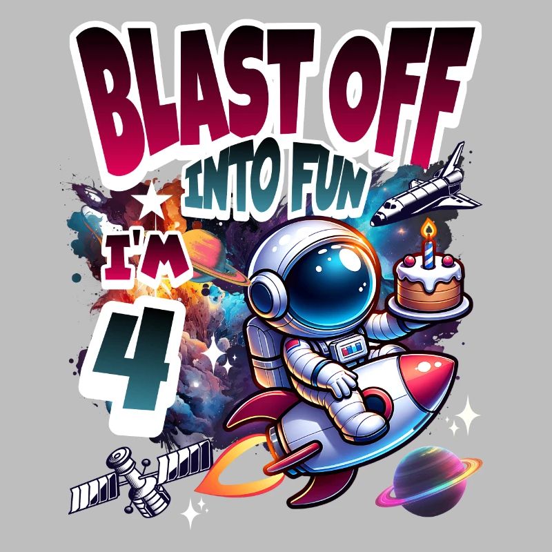 Astronaut 4th Birthday Space