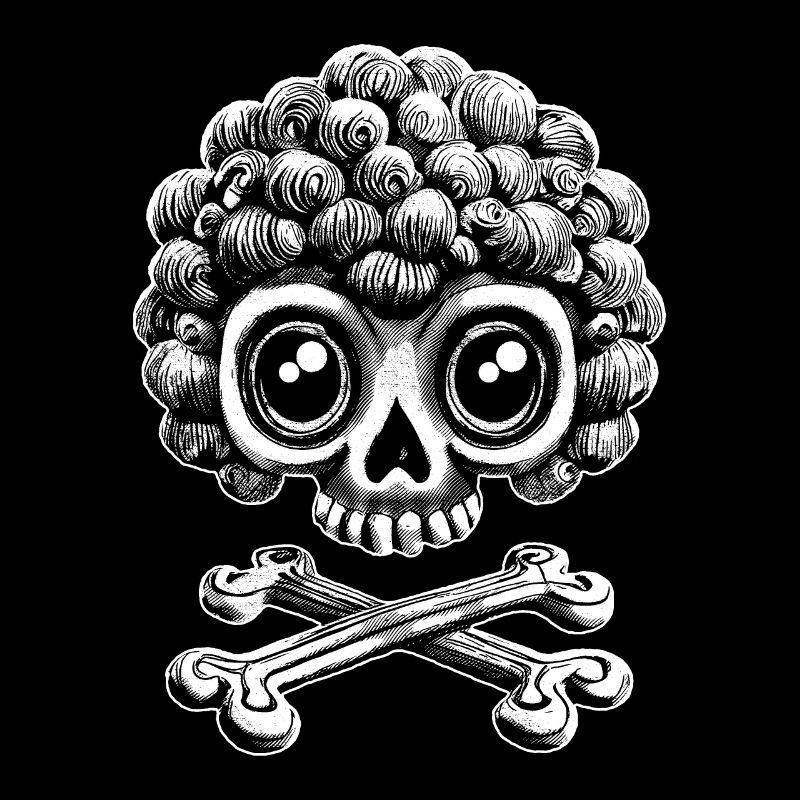 Fashion with bite: monkey skull with curly mane
