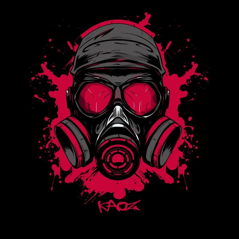 Masque à gaz rouge