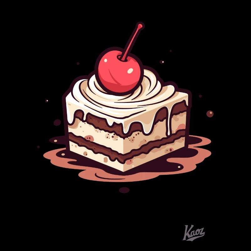 Chocolate nut cake with cherry on top