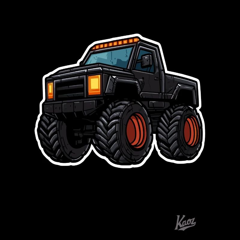 schwarzer Pixel Monstertruck