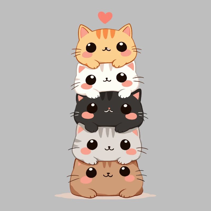 Cat & Kitten, Cute Cats, Cat Stack