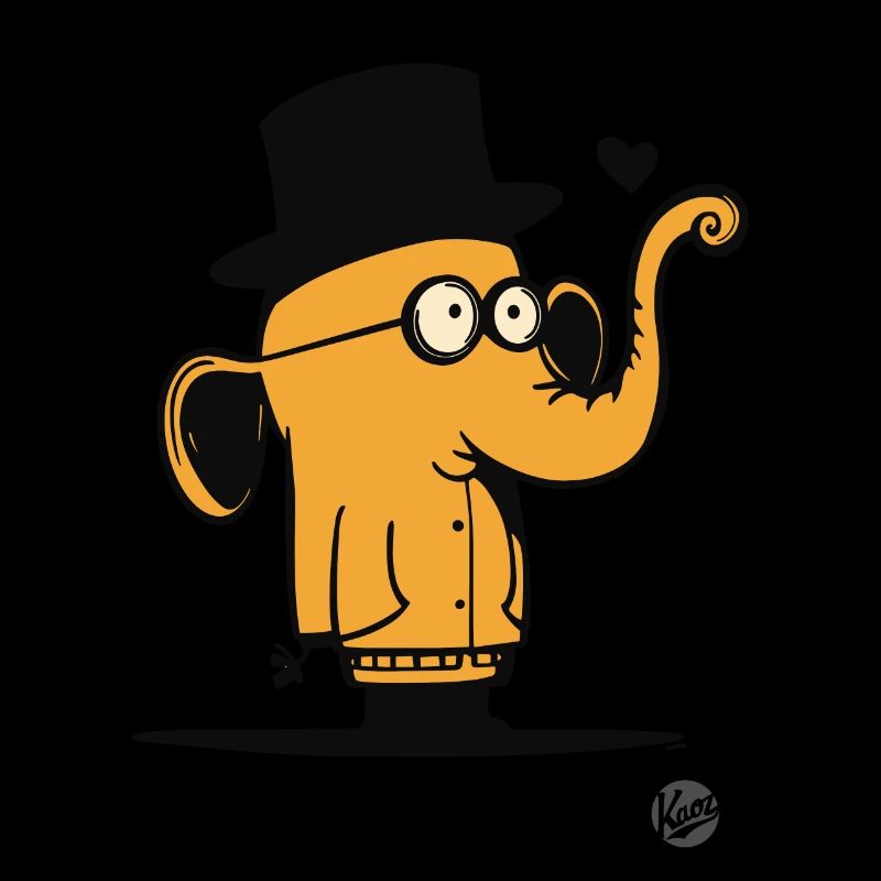 Conception mignonne d’éléphant de dessin animé orange