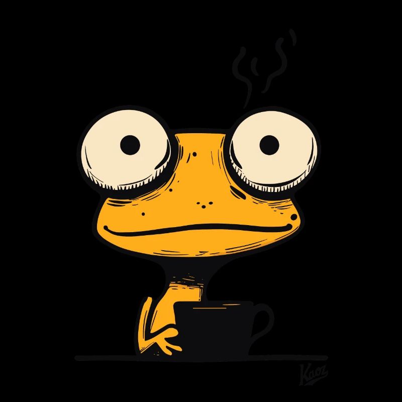 Funny Monday Morning Coffee Gecko Frog