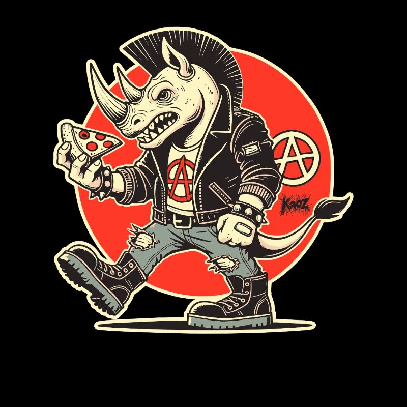 Anarchy Punk Rhino avec Pizza
