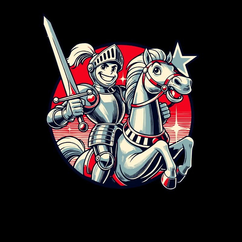 Medieval knight on his horse