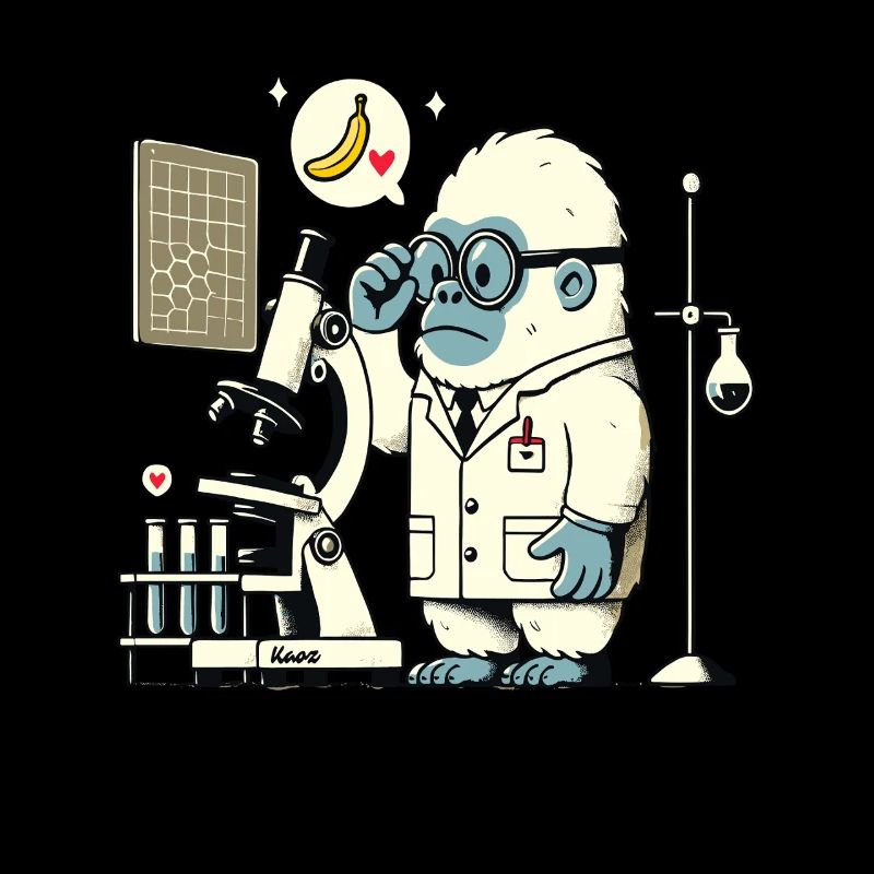 Wissenschaftler-Gorilla-Affe im Labor