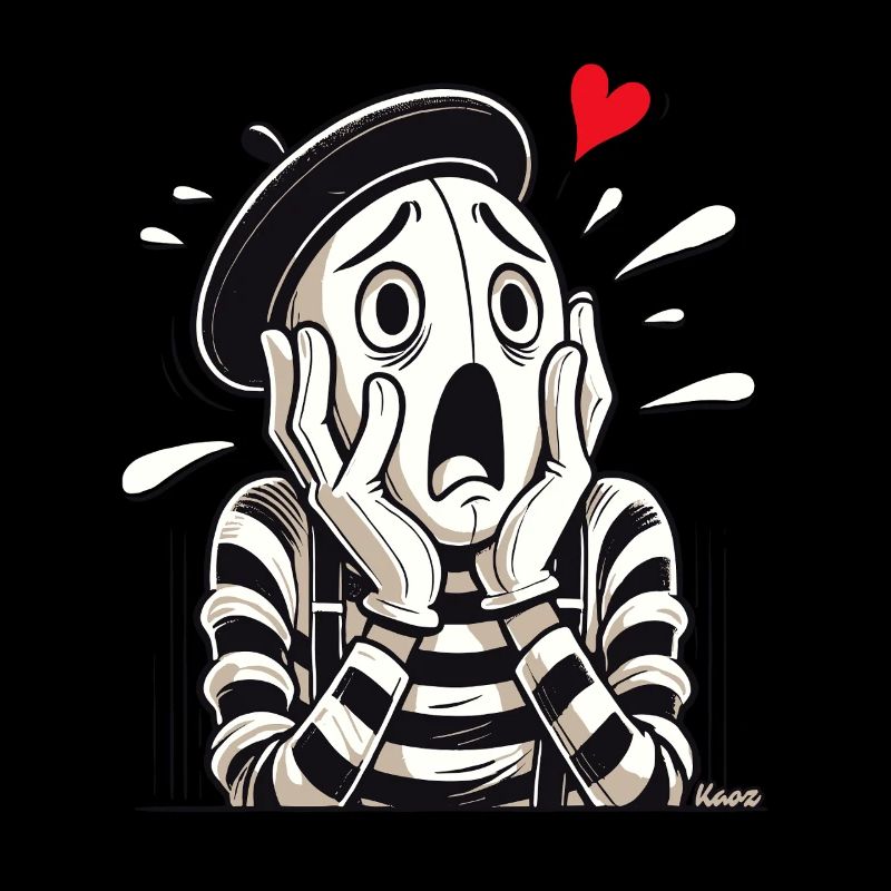 Dramatischer Pantomime – Liebe oder Verzweiflung?