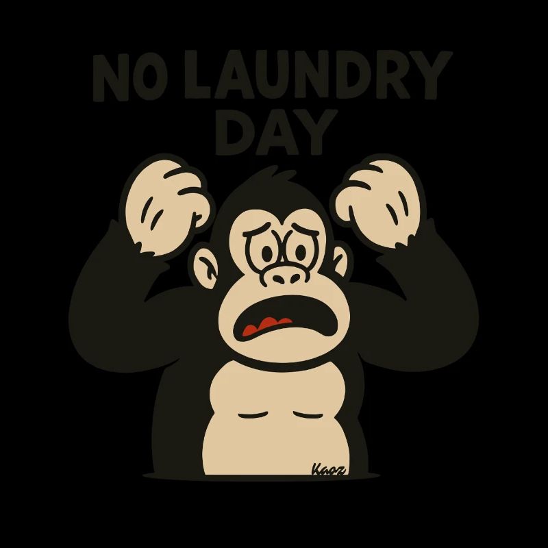 Monkey throwing a tantrum at laundry day failure