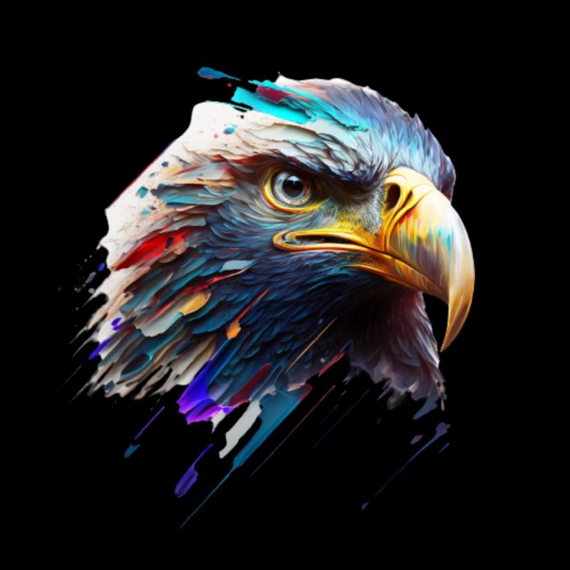Ein Adlerblick: Ölgemälde in lebendigen Farben