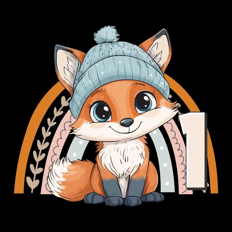 1er anniversaire Renard Arc-en-ciel Mignon Mignon