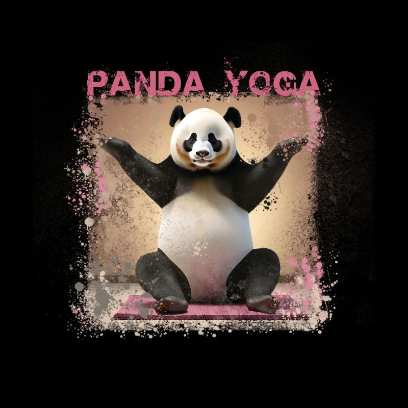 panda yoga,panda,yoga,graffii,peinture