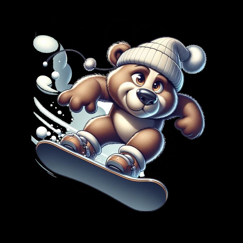 Ours snowboarder mignon