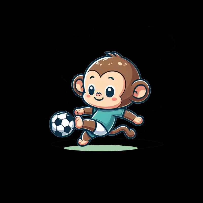 Cute Soccer Player Monkey