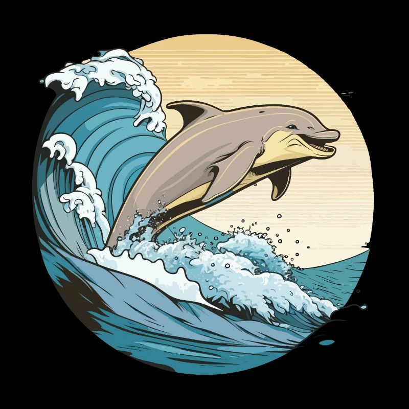 Leaping Waves: A Playful Dolphins Dance