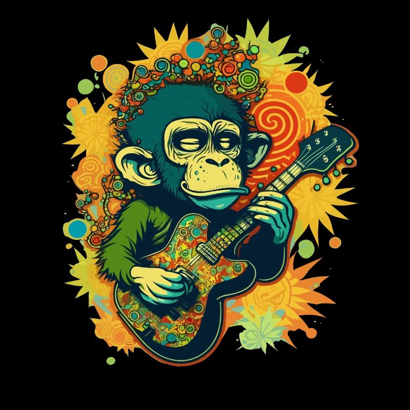 Psychedelic Grooves: A Weed-Headed Monkey with Col