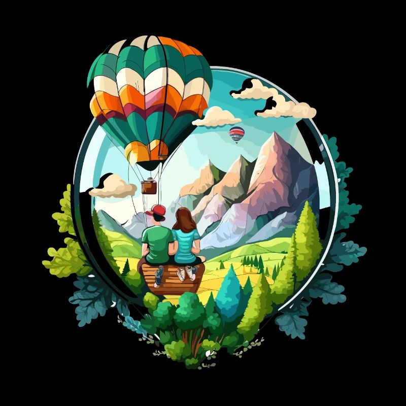 Bunter Heißluftballon: Eine Reise voller Wunder und