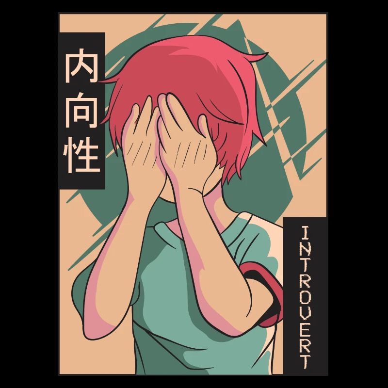 Introvertierter Anime Junge Vaporwave Ästhetisches