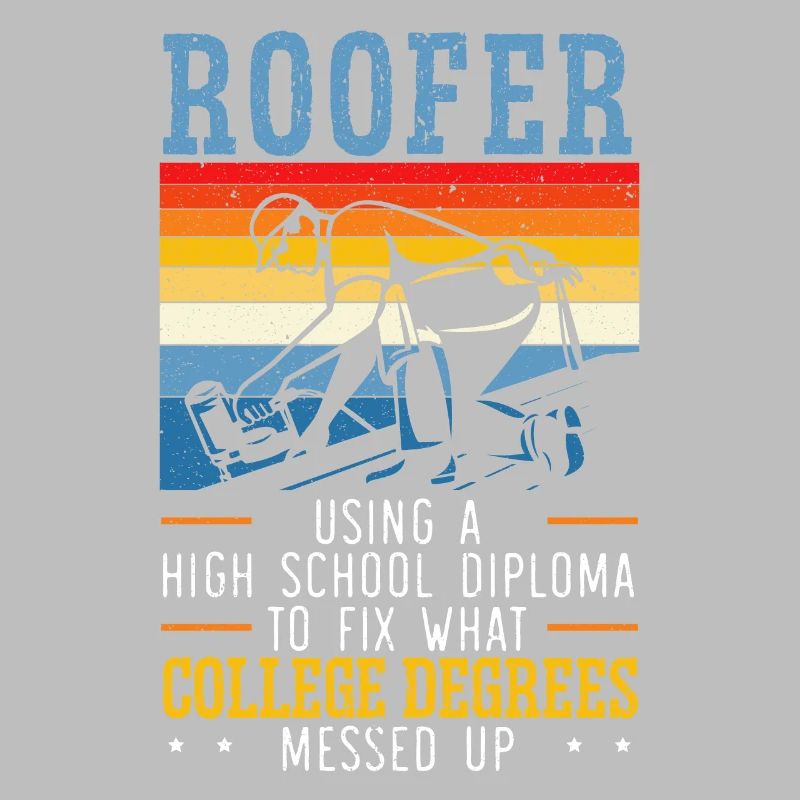 Stolzer Dachdecker Dachflüsterer Dachdecker Ninja Job Dachdecker