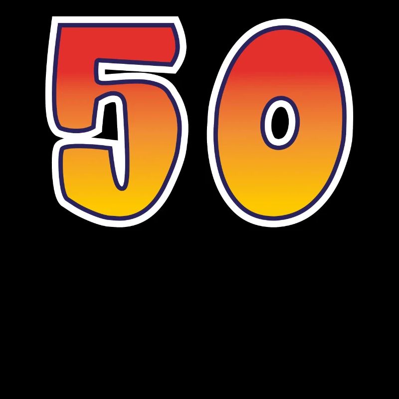Zahl 50 Rot - Oranges Design