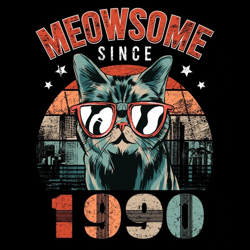 Meowsome 1990 Année de naissance 1990 Chat Anniversaire