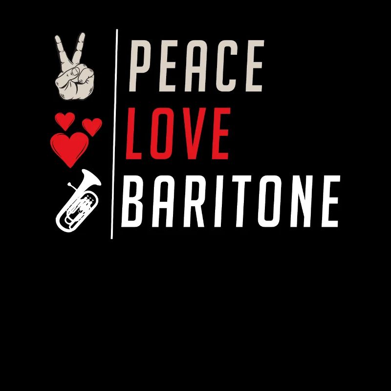 Peace Love Baritone Saxophone Bari sax
