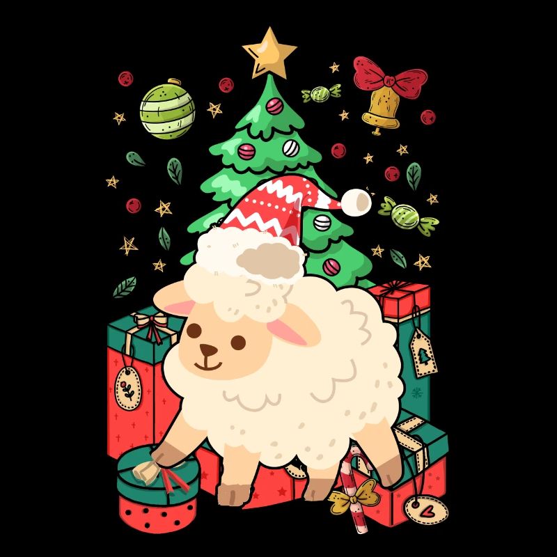 Ugly Christmas Schaf Muster Strick Xmas Christkind
