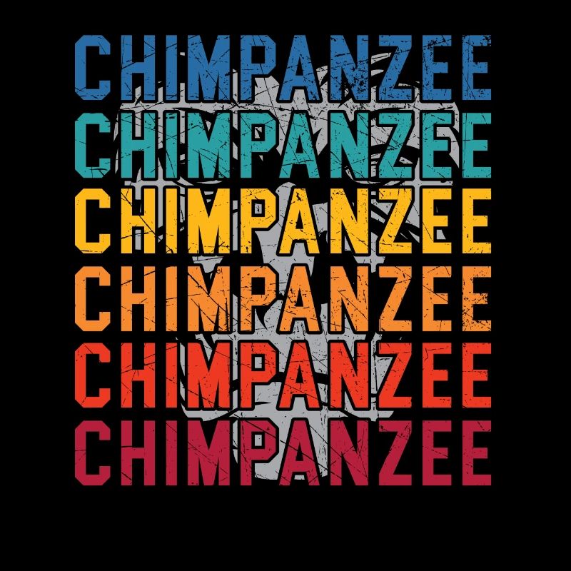 Retro Chimpanzee Monkey Wildlife Animal Zookeeper