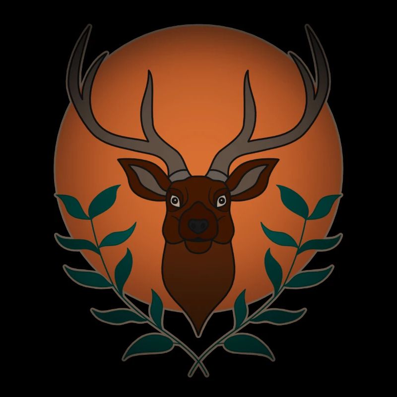 Rothirsch Geweih mit Hirschgeweih