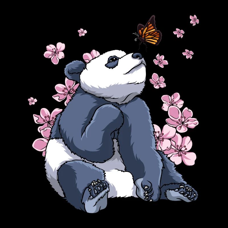Panda Butterfly Japonais Sakura Fleur de Cerisier