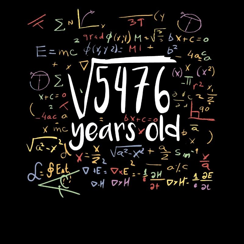 Square Root of 5476 Math Nerd 74th Birthday
