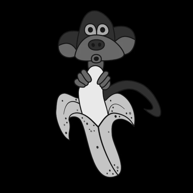 Funny design with a monkey and a banana