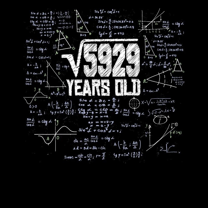 Square Root of 5929 Math Nerd 77th Birthday