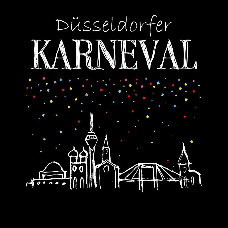 Skyline Düsseldorf Karneval Konfetti Fastelovend