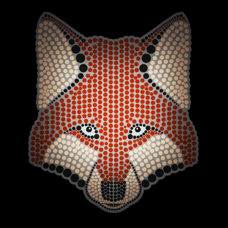Conception d'animal de la forêt de renard parsemée de tête d'animal