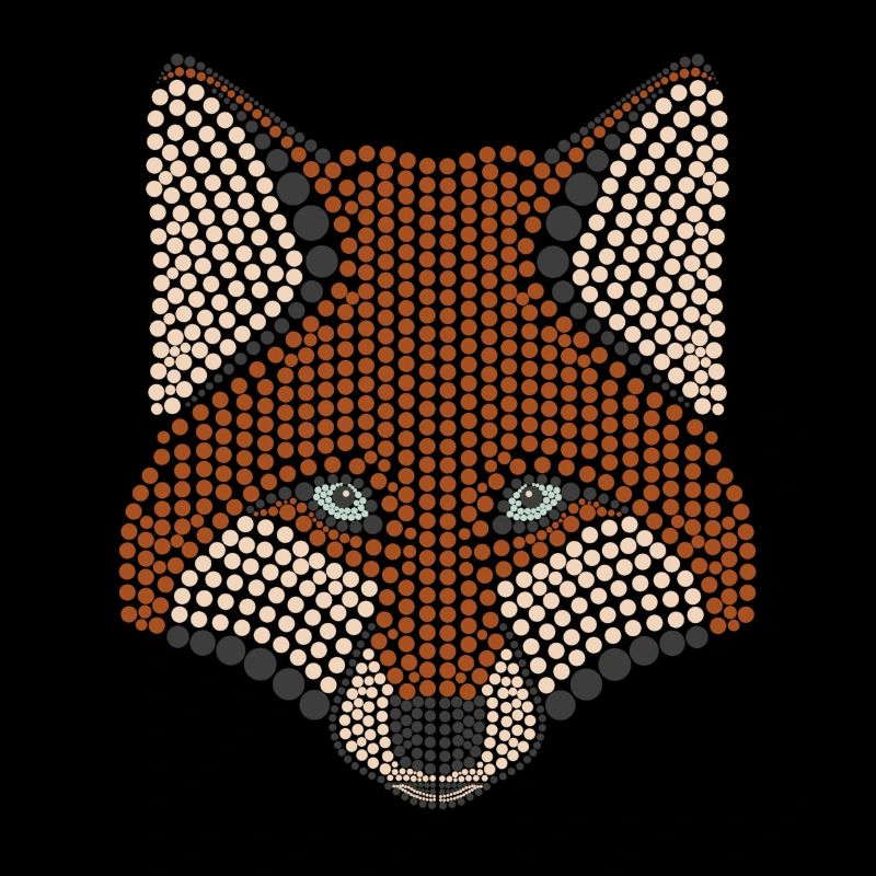 Conception d'animal de la forêt de renard parsemée de tête d'animal