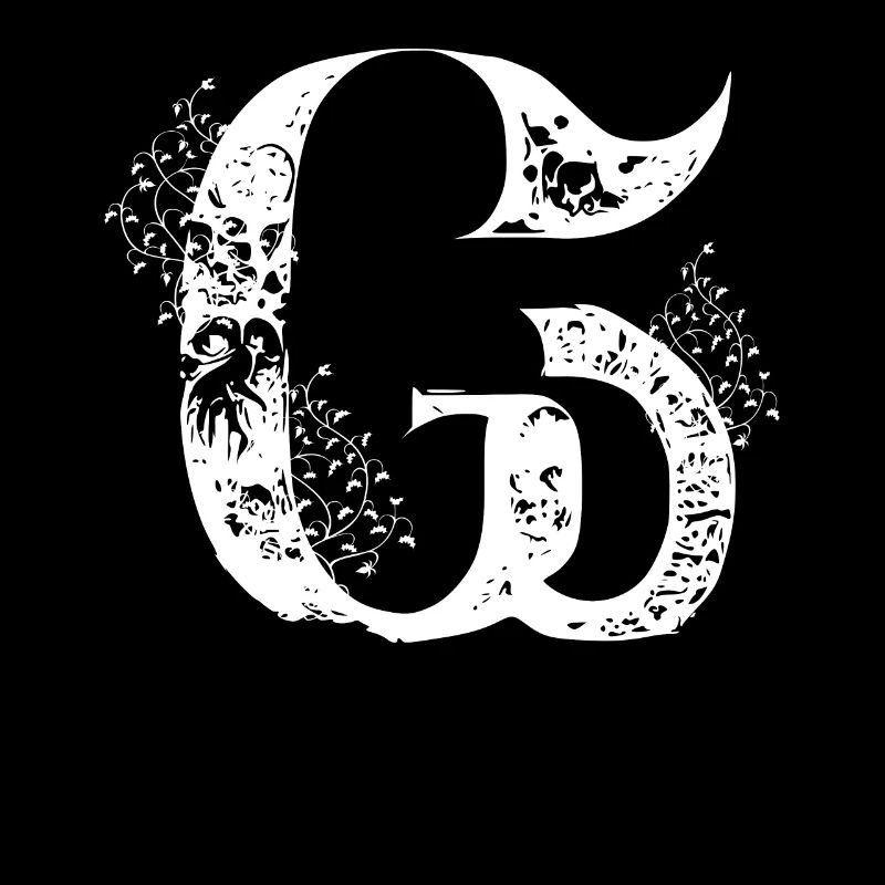 Brief G Monogramm Hand gezeichnet Gothic Witch Wic