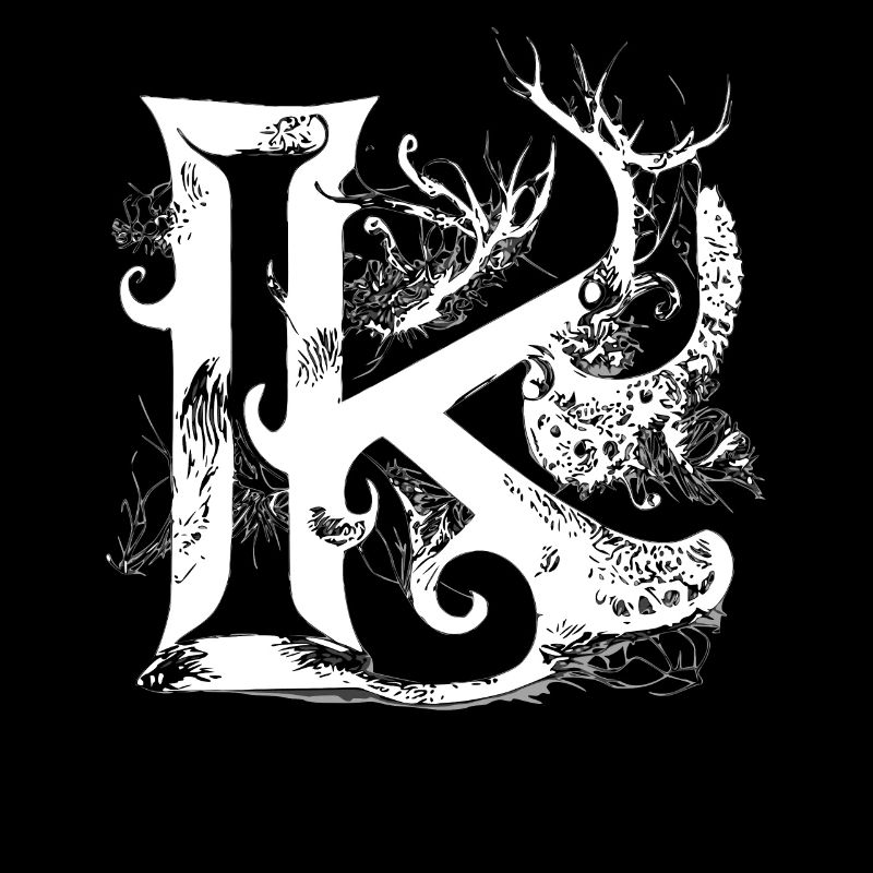 Buchstabe K Monogramm Handgezeichnete Typografie G