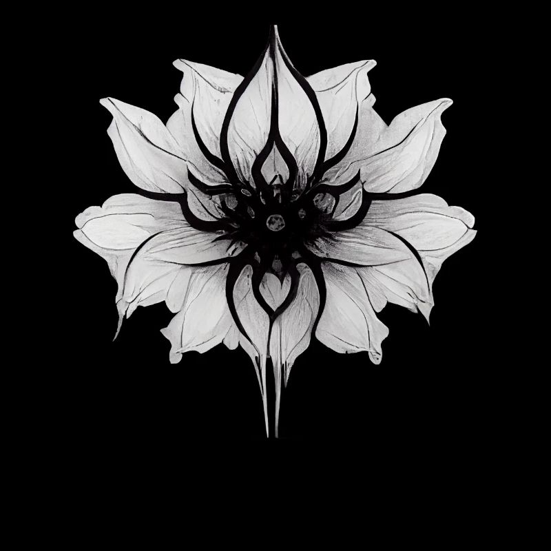 Gothic Flower Lotus Floral Goth