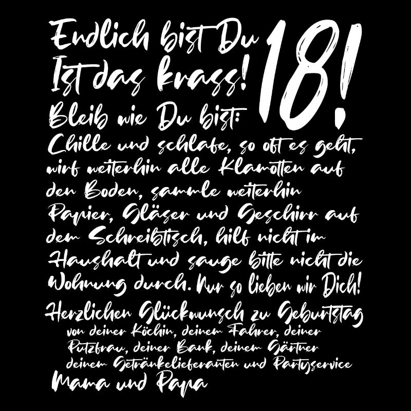18. Geburtstag Endlich 18 Jahre Geschenk zum 18.