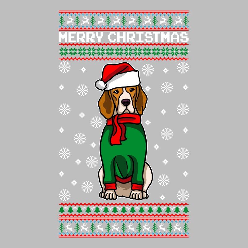 Chien Beagle avec pull de Noël moche