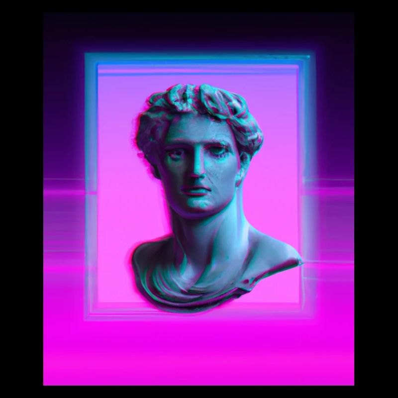 Vaporwave Statue Roman Bust