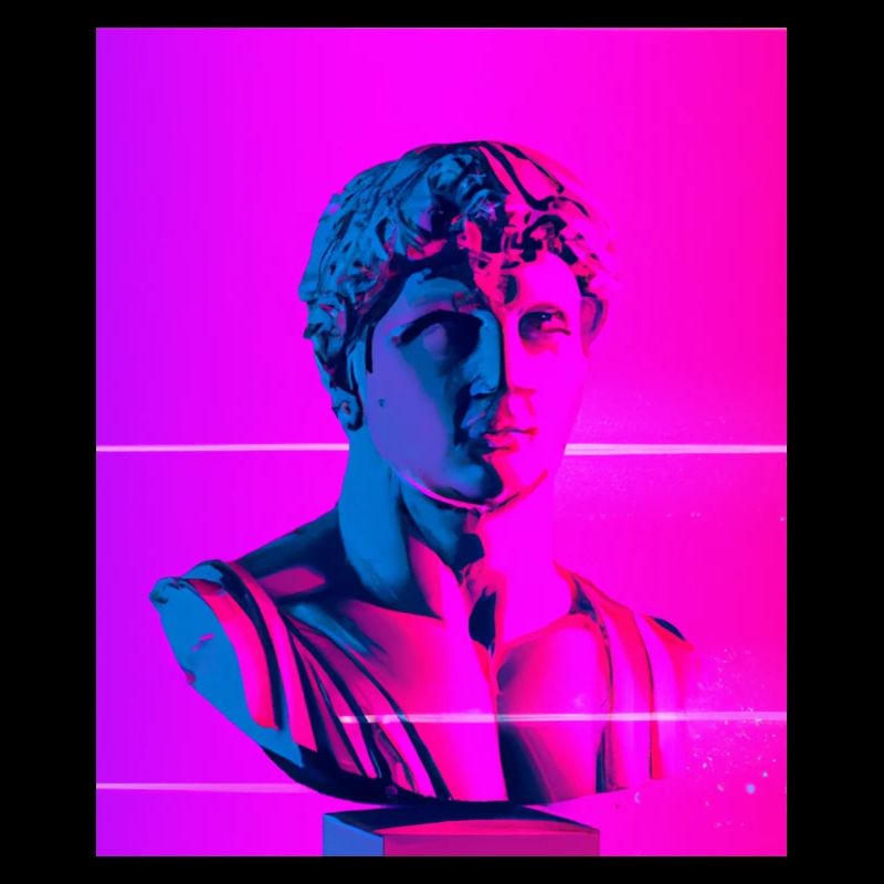 Vaporwave Statue Roman Bust