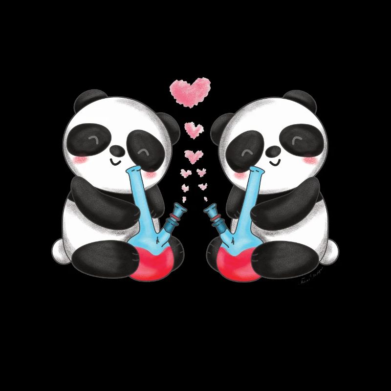 Panda Ours en amour Smoke Bong Mignon