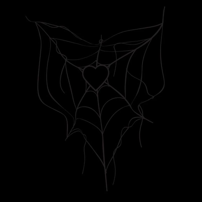 Spider Web Heart Gothic Goth Spider Net