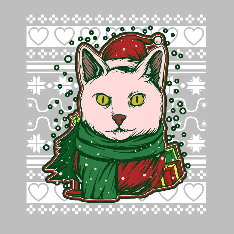 Pull de Noël moche Chat de Noël