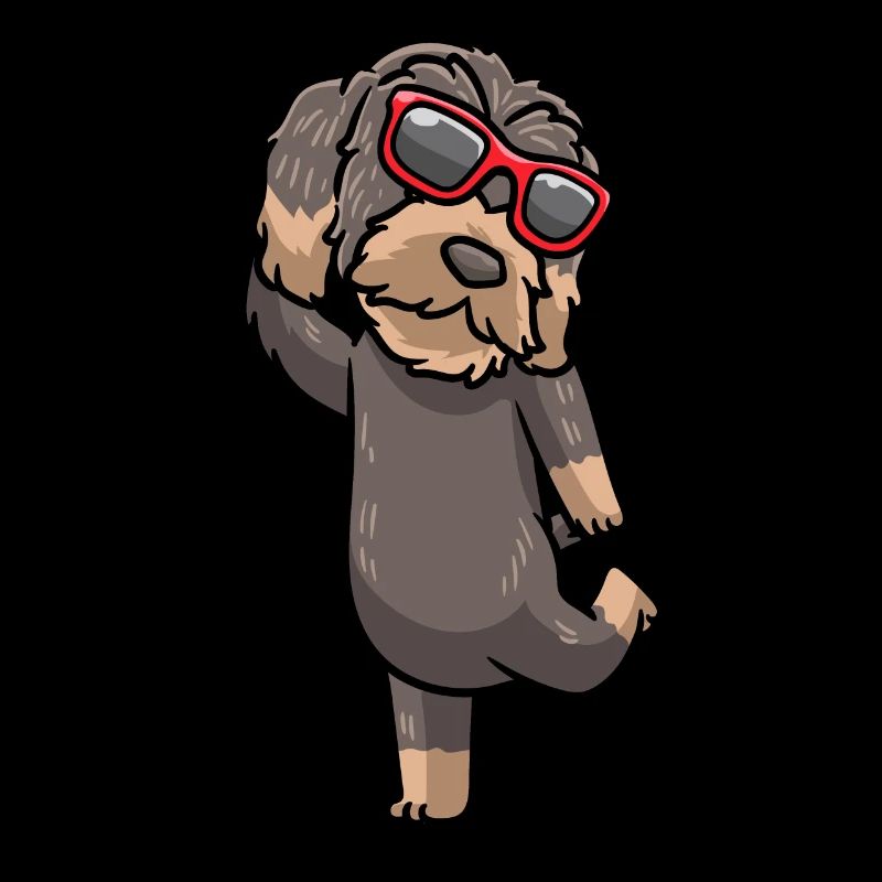 Wire-haired dachshund dog with sunglasses dancing