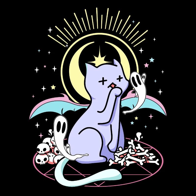 Occulte Pastel Goth Démon Chat Mignon Sorcière