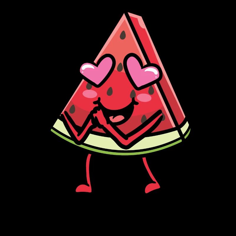 Pastèque amoureuse Émoticône Melon Fruit