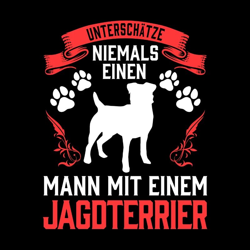 Mann mit Jagdterrier Deutscher Jagdterrier